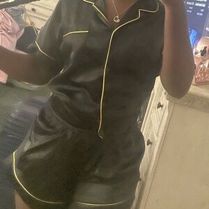 Black Satin Women's pj set